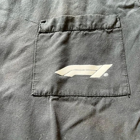 Pacsun Viscose Formula 1 Black Button Up Shirt Distressed - Picture 3 of 10